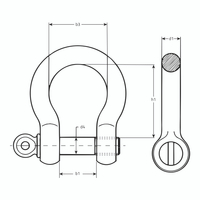 Shackle 1/2" | WLL 2,0t | black