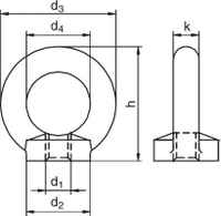 Eyebolt M6 | black | WLL 80kg